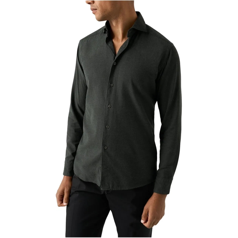 Eton  Eton Flannel Shirt Lange Mouw Overhemden Donkergro grün(Image 2)