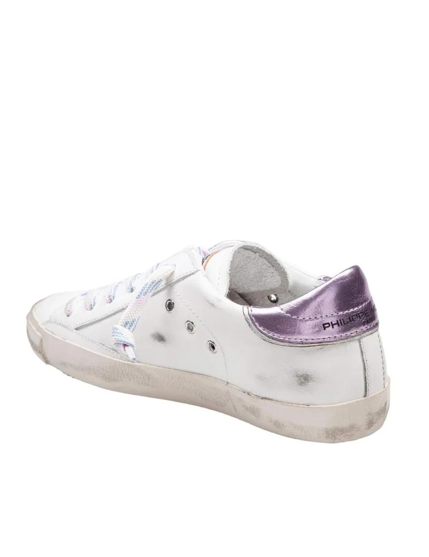 Thumbnail - Philippe Model Low-Top Sneaker - Philippe Prsx Leather Sneakers, White And Pink - Gr. 38 (EU) - in Weiß - für Damen