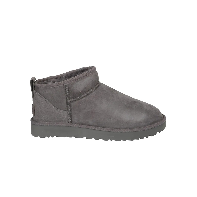 UGG Bottes Grey Suede Ankle Boots With Padded Collar Grey