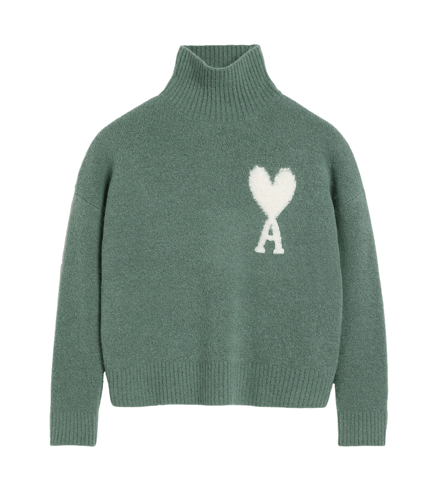 AMI Paris - Pullover aus Alpakamischung mit Logo - Größe M - grau