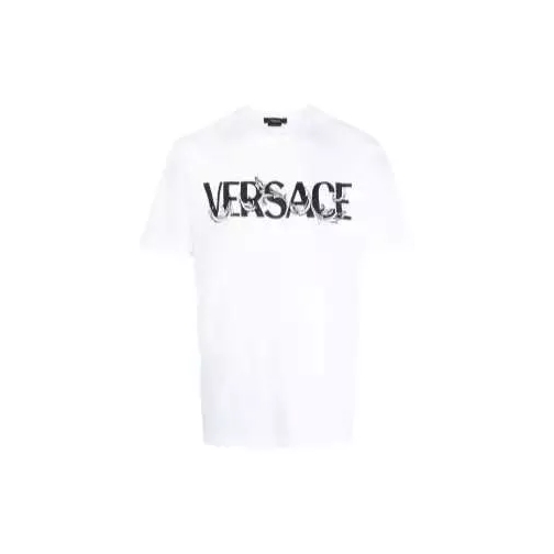 Versace Logo-Print Short-Sleeved T-Shirt White 