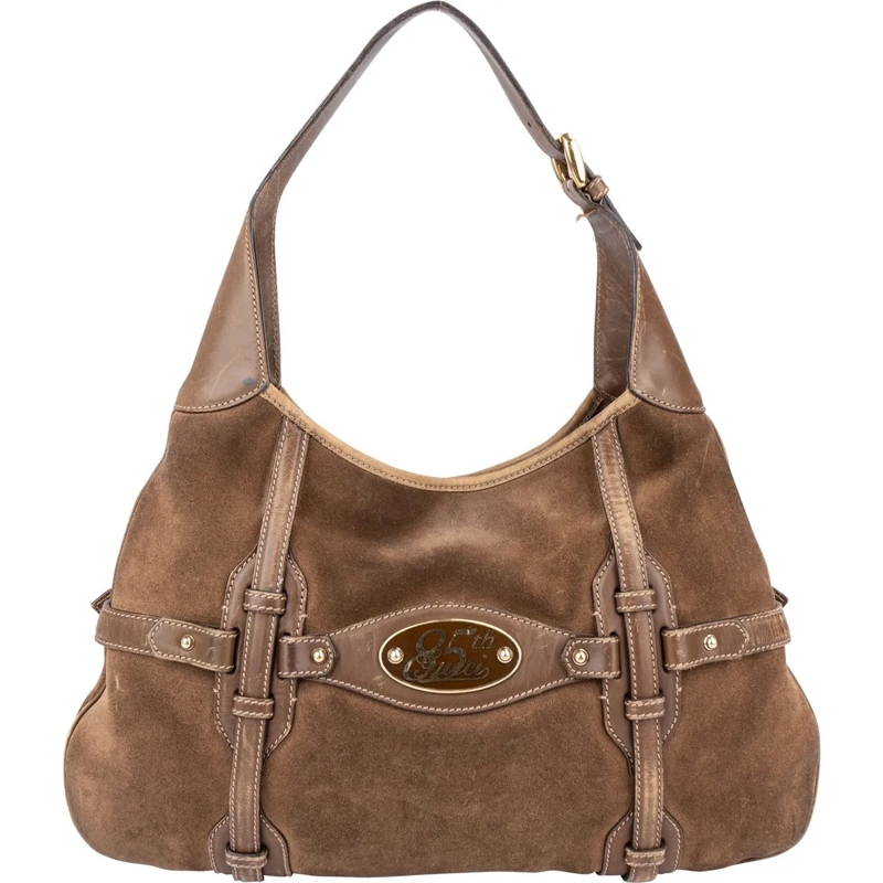 Gucci Schultertasche Gucci Suede Limited 85th Edition Horsebit Handbag braun