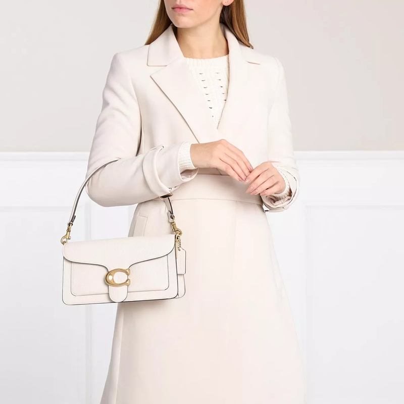 Coach Satchel Polished Pebble Leather Tabby Shoulder Bag 26 Chalk 2(Image 2)