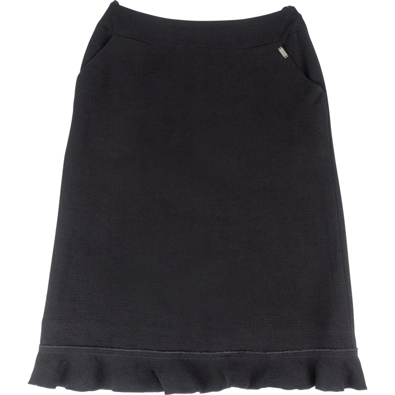 Chanel Midirock Chanel Noir Wool Skirt (FR 36 / D 34) schwarz