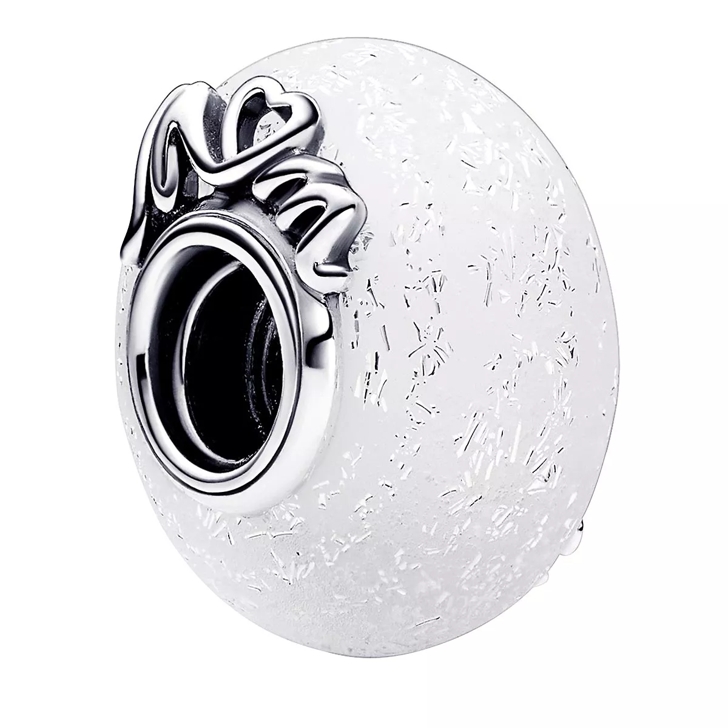 Pandora Glittery White Murano Glass Mum & Love White | Anhänger