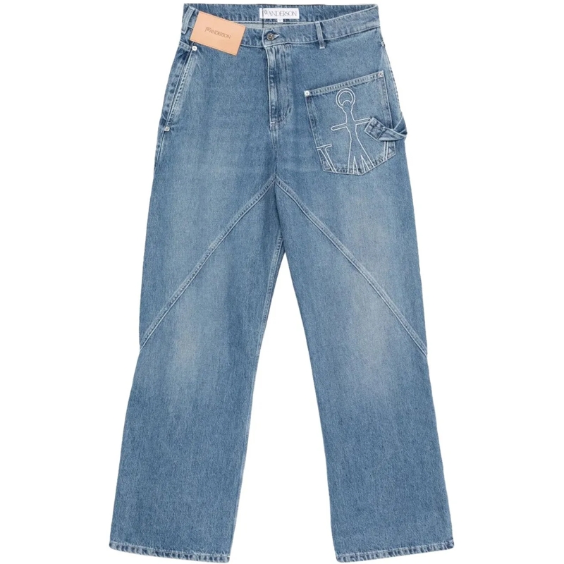 J.W.Anderson Jeans à jambe droite JW ANDERSON Workwear Jeans mit geshaptem Bein mehrfarbig