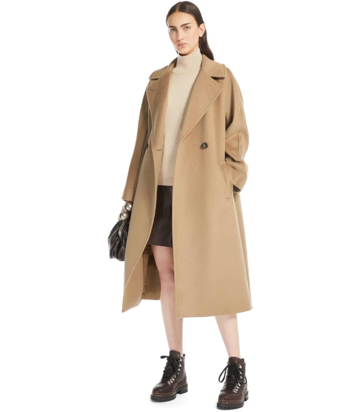 WEEKEND Max Mara MAX MARA WEEKEND RESINA CAMEL MANTEL MIT GURTEL schwarz Parka