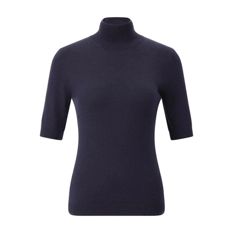 S Max Mara Pull Kurzarmpullover Cantone aus Wolle Dunkelblau