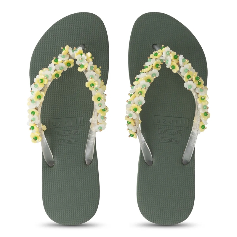 UZURII Flip Flops flip flop Tulum Bloom Yellow dunkel-grün(Image 16)