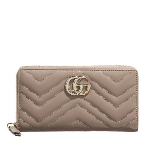 Gucci Portemonnaie mit Zip-Around-Reißverschluss GG Marmont Wallet Taupe