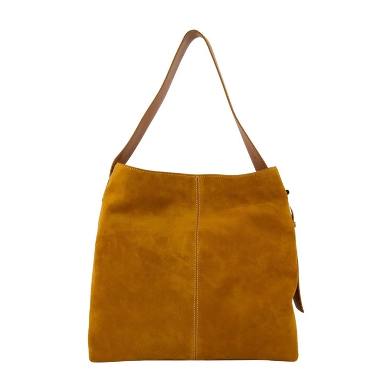 Alexander McQueen Fourre-tout Brown Calfskin T-Bar Sling Shopper Bag Orange