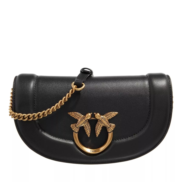 Pinko Round Click Mini Black Shoulder Bag