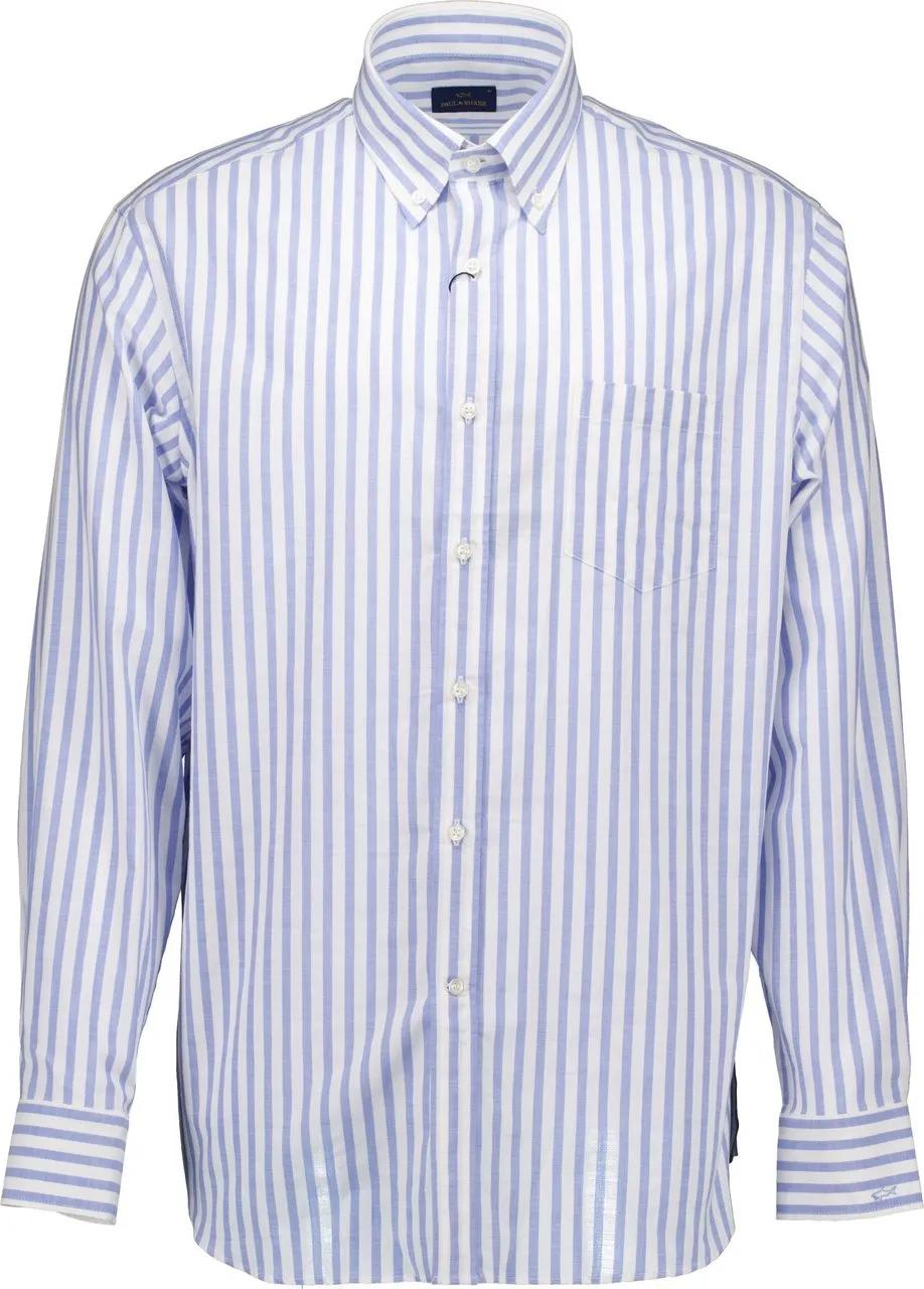 Thumbnail - Paul & Shark - Paul & Shark Cotton Twill Lange Mouw Overhemden Bl - Größe 43 - blue