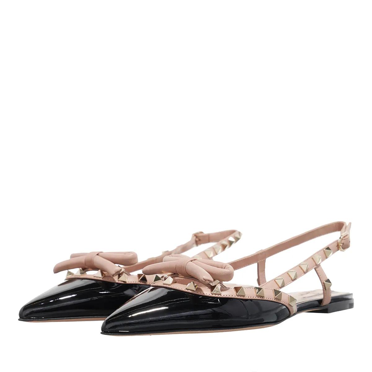 Valentino Garavani Loafers & Ballerinas - Rockstud Bow T.05 Ballerina - Gr. 36 (EU) - in Schwarz - für Damen