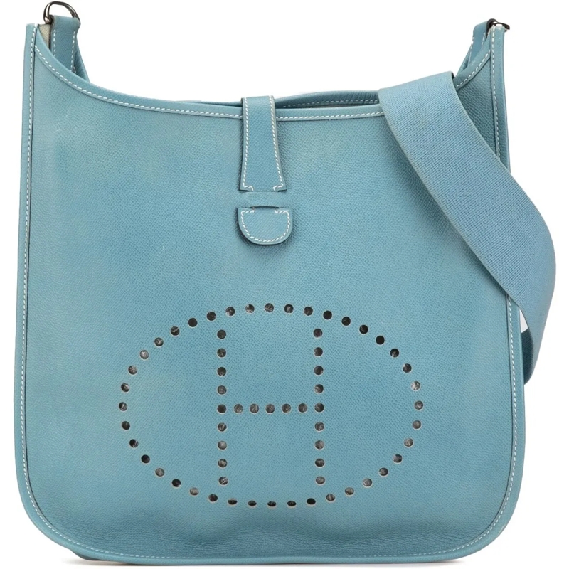 Hermès Schultertasche Clemence Evelyne II PM blau