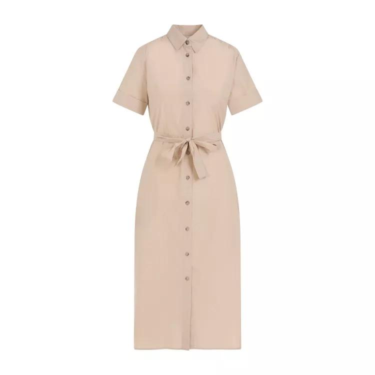 Peserico - Chemisier Beige Cotton Midi Dress - Größe 38 -