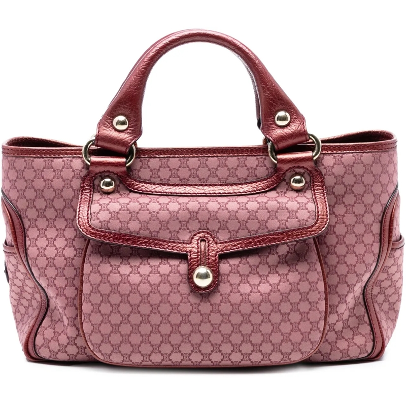 Celine Tote Macadam Canvas Boogie Handbag rose