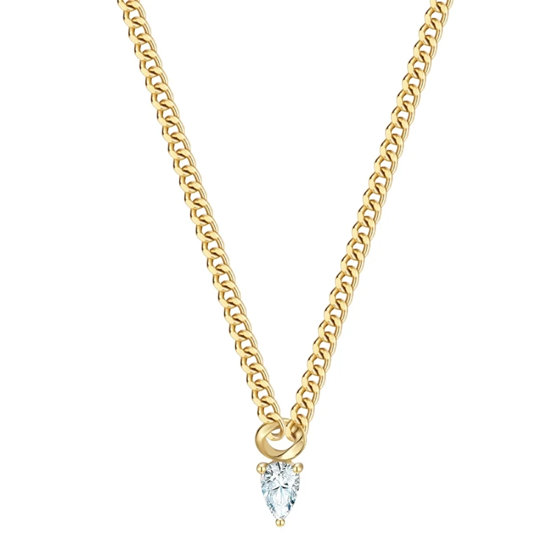 Glanzstücke München Mittellange Halskette Sterling Silber Halskette Zirkonia gold