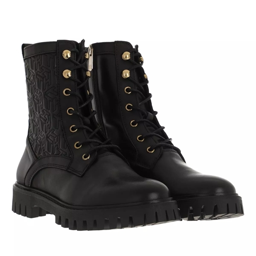 Tommy Hilfiger TH Monogram Lace Up Boot Black Ankle Boot