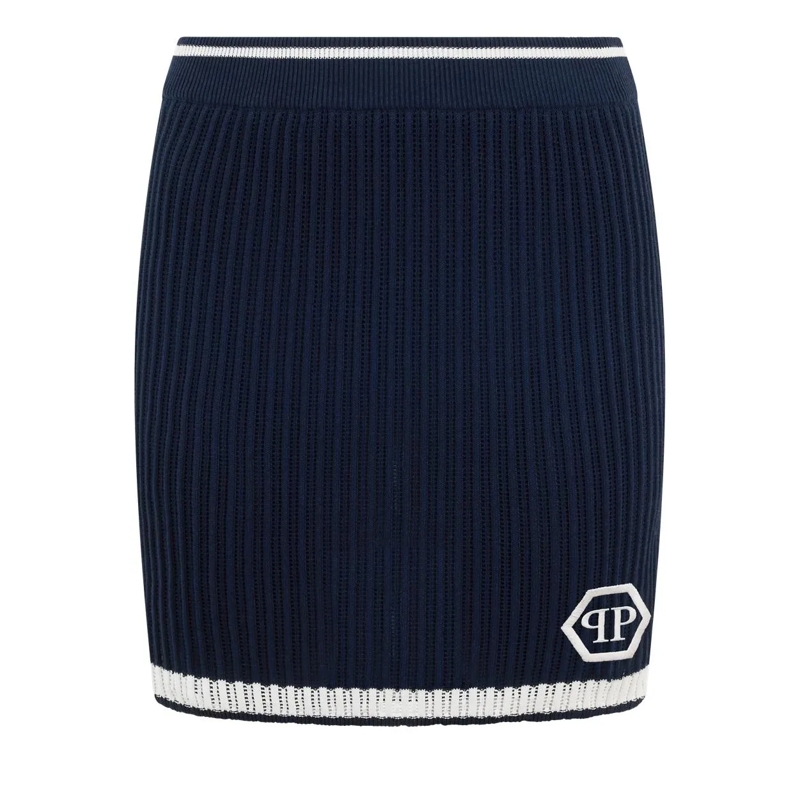 Philipp Plein Minirock Knitted Mini Skirt Hexagon schwarz
