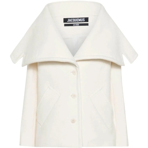 Jacquemus T-shirts Jacquemus Le Caban Caruso Draped-collar Jacket weiß