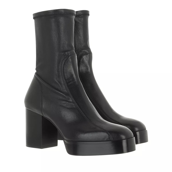 Black leather heeled ankle boots online