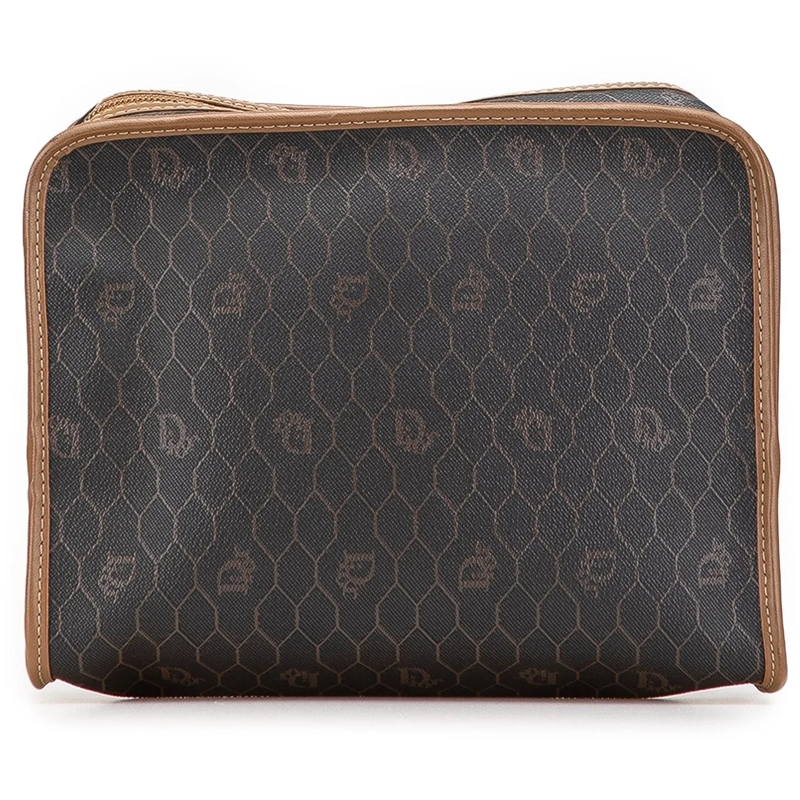 Christian Dior Clutch Honeycomb Coated Canvas Clutch schwarz