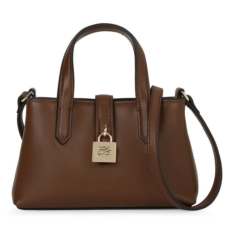 Karl Lagerfeld Crossbody Bag K/Autograph Mini-Umhängetasche mit Vorhängeschloss braun