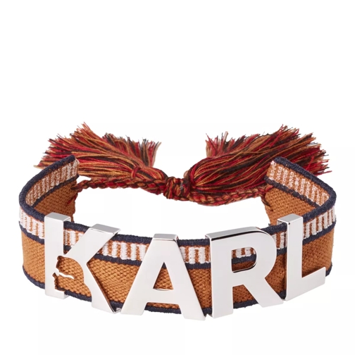 Karl Lagerfeld K/Woven Metal Logo Bracelet Cognac Braccialetti