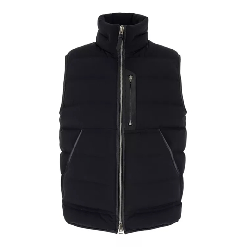 Tom Ford Black Sleeveless Down Jacket With Zip Closure In N Black 