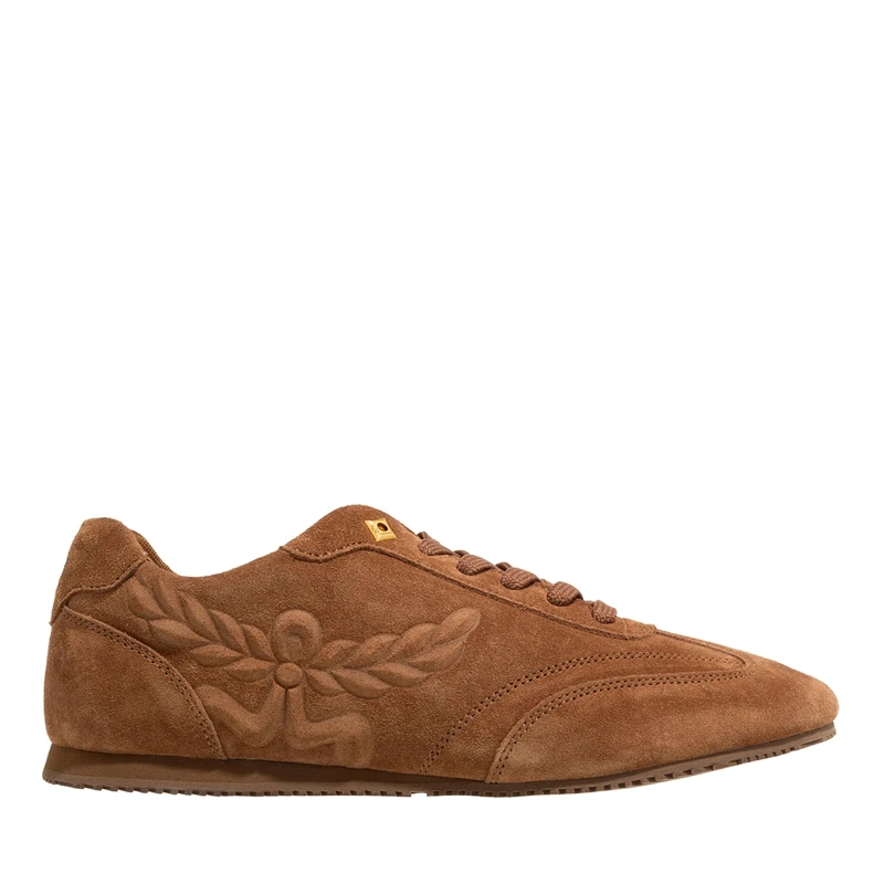 MCM Sneaker basse W Federlite Lthr Boxer Lt C9 Mocha Bisque Suede