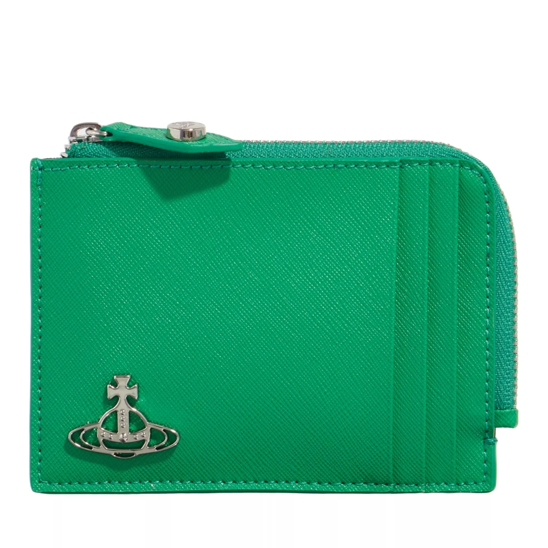 Vivienne Westwood Porte-cartes Saffiano Card Holder Zip Bright Green