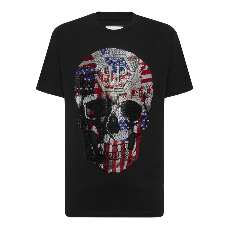 Philipp Plein T-Shirt T-Shirt Round Neck Ss Skull schwarz