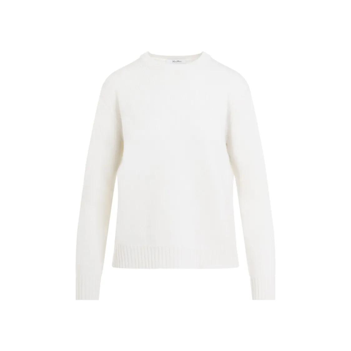 Max Mara - Cream White Cashmere Viglio Crewneck Sweater - Größe M - weiß