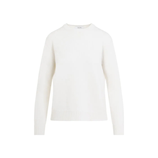 Max Mara Cream White Cashmere Viglio Crewneck Sweater White Tröja