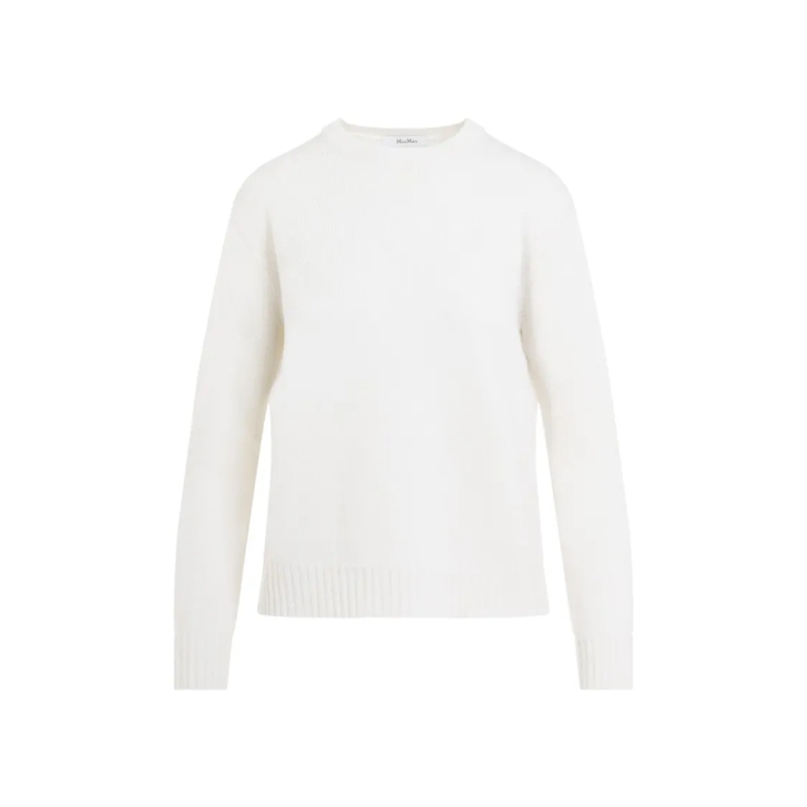 Max Mara Cream White Cashmere Viglio Crewneck Sweater White Pullover
