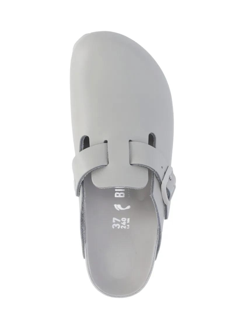 Thumbnail - Birkenstock Slipper & Pantoletten - "Boston" Grey Leather Mules - Gr. 36 (EU) - in Grau - für Damen