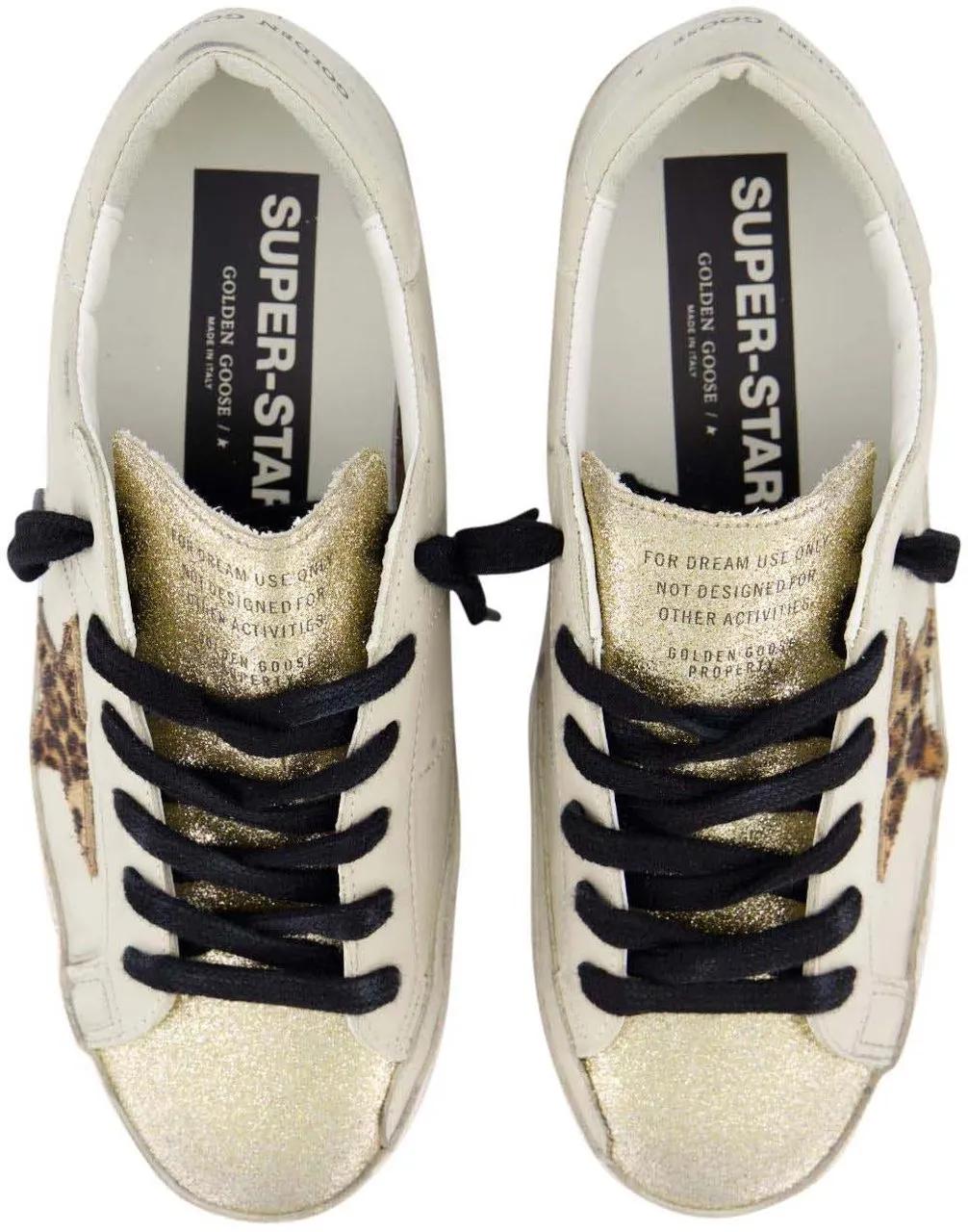 Thumbnail - Golden Goose Low-Top Sneaker - Gold Glitter Sneakers With Pony Hair Star Accent - Gr. 37 (EU) - in Beige - für Damen