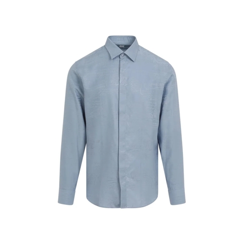 Berluti Hemden Silk And Cotton Shirt Blue