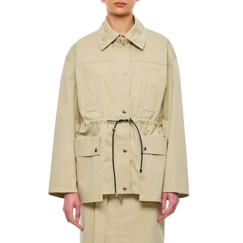 HALFBOY  Biege Parka With Drawstring Waist Neutrals