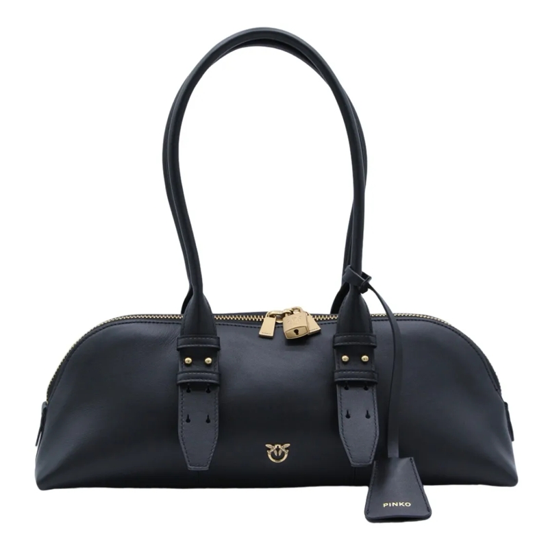 Pinko Sac à bandoulière Sleek Handbag With Gold-Tone Accents And Zip Closu Black