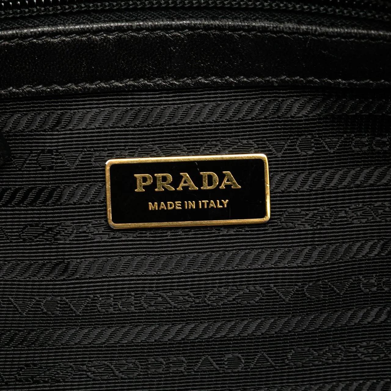 Thumbnail - Prada Hobo Bags - Tessuto Canapa Logo Bow Satchel - Gr. unisize - in Schwarz - für Damen