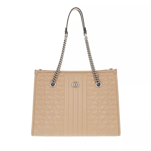 Gucci Medium GG Marmont Shopper Leather Rosé Beige Shoppingväska