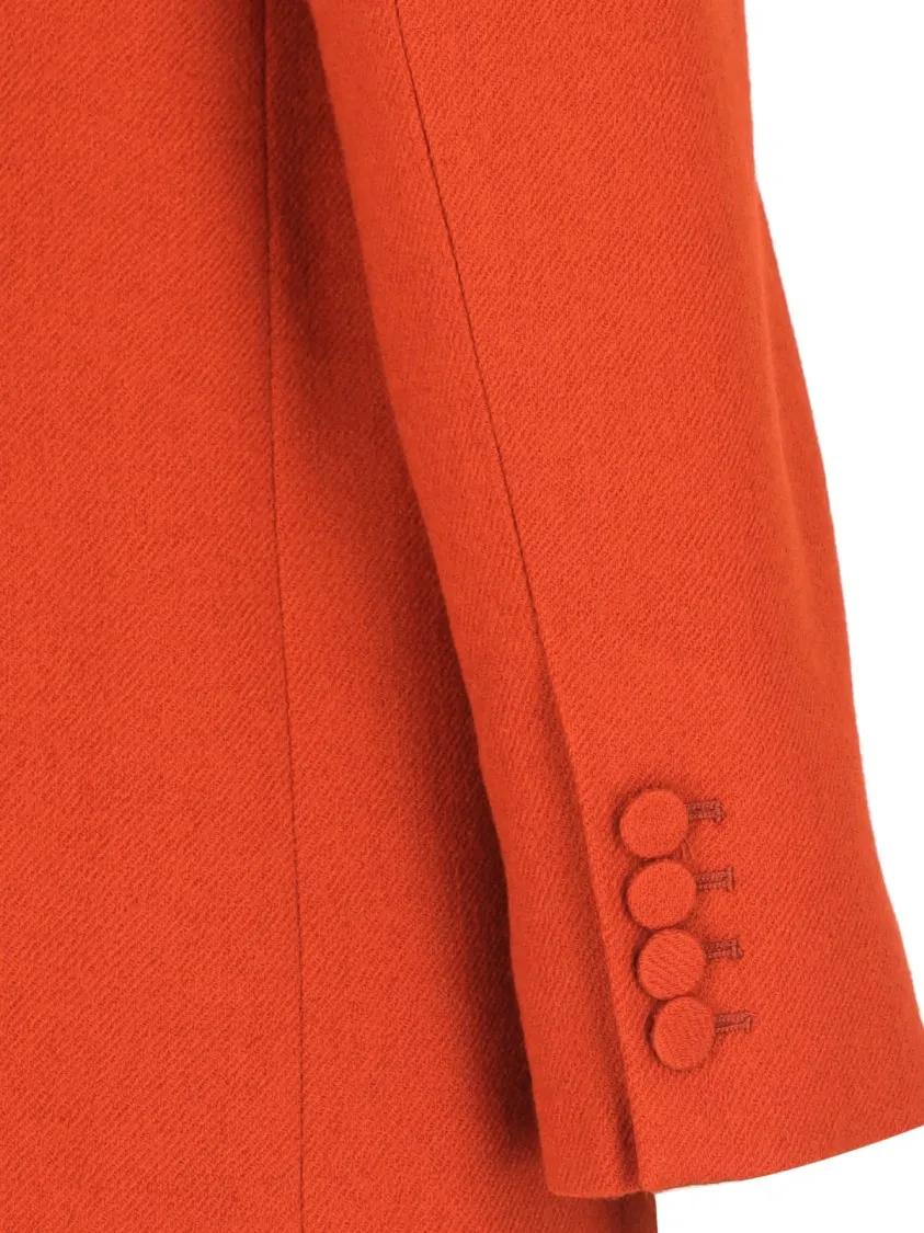 Dries Van Noten Single-Breasted Blazer In Orange Wool Orange