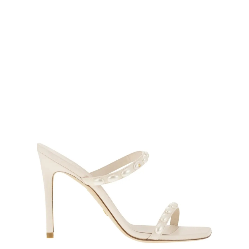 Stuart Weitzman Sandalen Pearlita - Sandal With Pearls Neutrals