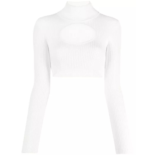 Courrèges Logo-Embroidered Cut-Out Jumper White 