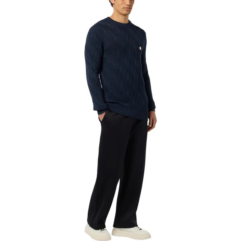 BILLIONAIRE  Wool Silk Roundneck Pullover Braids schwarz(Image 4)