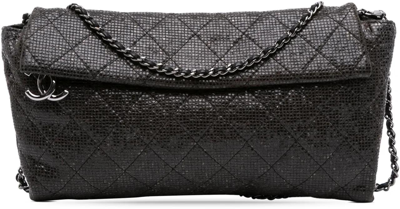 Chanel Hobo Bags - Quilted Laminated Fabric Chain Evening Crossbody - Gr. unisize - in Schwarz - für Damen