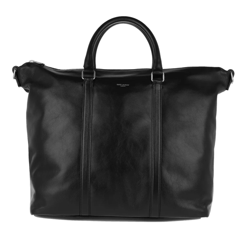 Saint Laurent Duffle Supple Sac De Jour Leather Black Duffle Bag