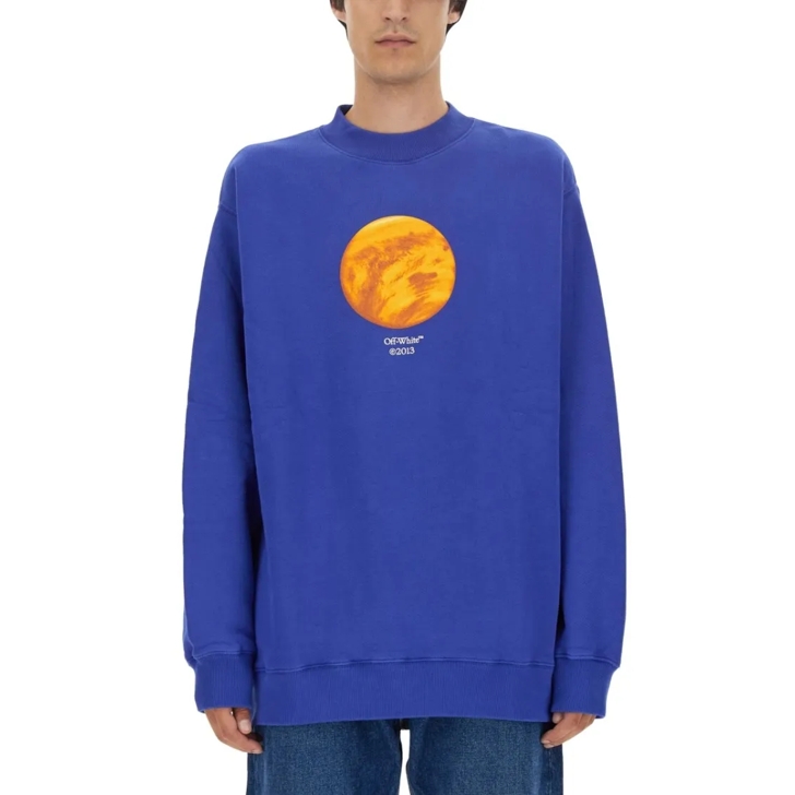 【関税&送料込】Off-White Sweatshirt With Venus Print Extra Off-White Sweatshirt With Venus Print Extra Blue